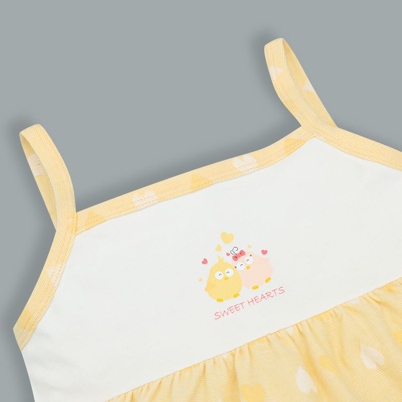 Bộ sát nách bé gái Pony Kids in gà con màu vàng 4