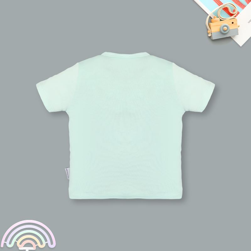 Bộ tay ngắn bé gái BabyMommy cài vai in hoạt hình màu hồng - trắng 16