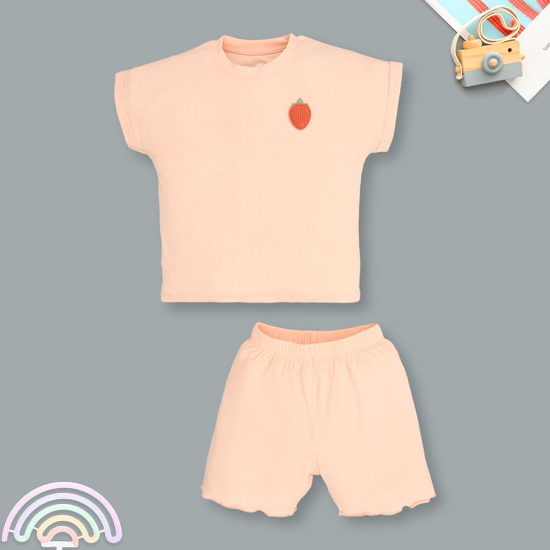 Bộ tay ngắn bé gái Lullaby NH395N màu hồng 13