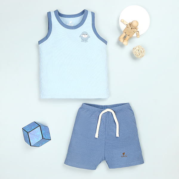 Bộ sát nách bé trai Lullaby NH952R màu xanh dương chính hãng, giá tốt - AVAKids.com