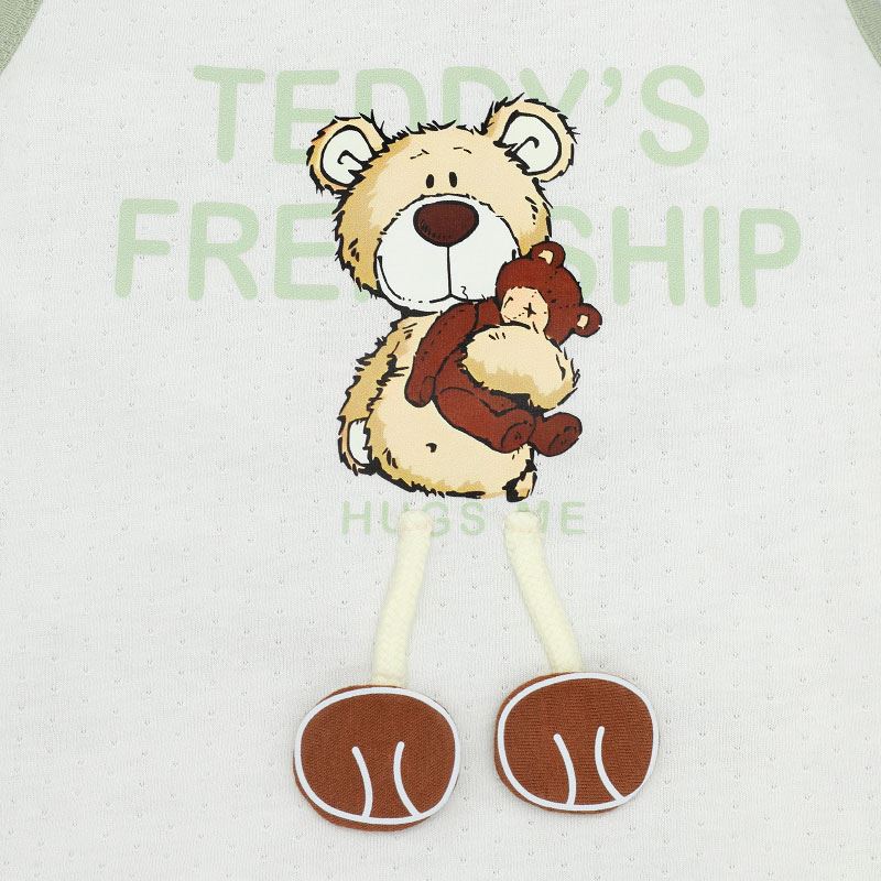Bộ sát nách bé trai Pony Kids in gấu màu trắng - xanh lá 6