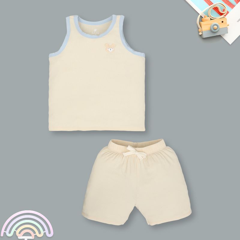 Bộ sát nách bé trai Lullaby NH396N màu be 2