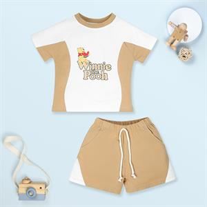 Bộ Tay Ngắn Bé Trai Pony Kids In Gấu Pooh Màu Trắng - Nâu