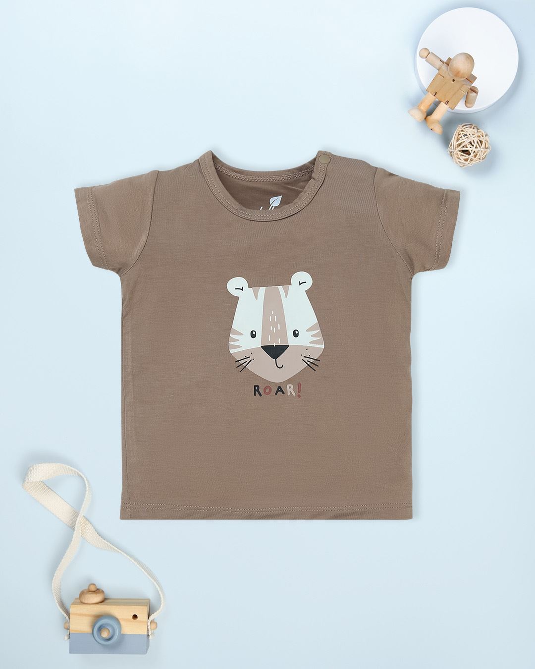 Bộ tay ngắn bé trai Lullaby NH982R màu nâu 2