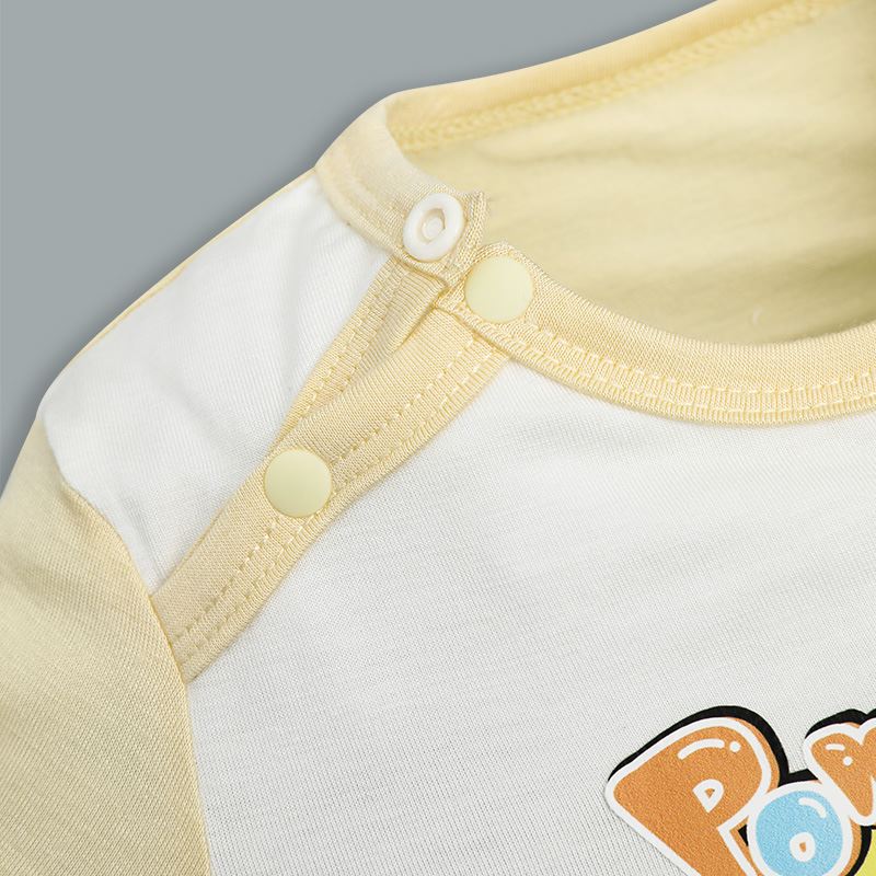 Bộ tay ngắn bé trai BabyMommy cài vai in hoạt hình màu xanh dương - trắng 32