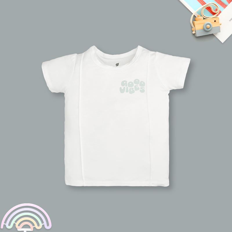 Bộ tay ngắn bé trai Lullaby NH385N màu trắng - xanh cổ vịt 3