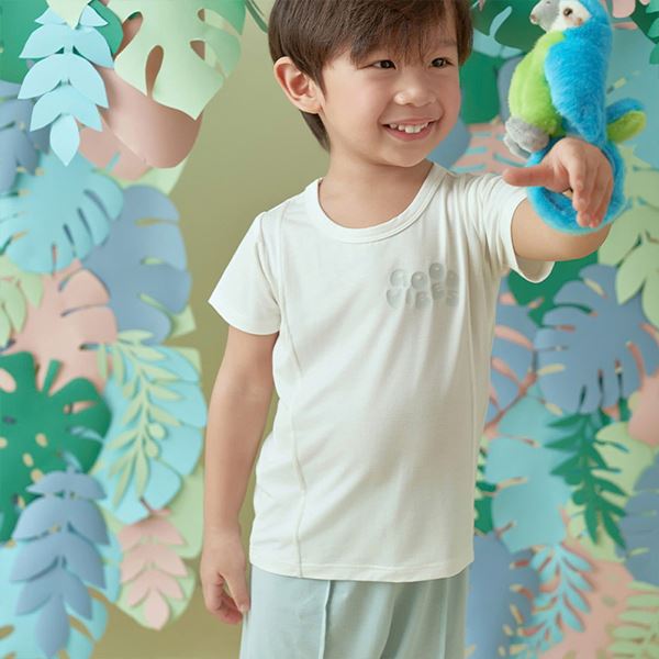 Bộ bé trai Lullaby rayon trắng - xanh cổ vịt