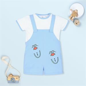 Bodysuit Bé Trai Pony Kids Kèm Áo In Dép Màu Xanh - Trắng