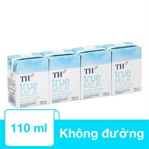 Lốc 4 Hộp Sữa Tươi Tiệt Trùng Th True Milk Nguyên Chất 110 Ml (Từ 1 Tuổi)