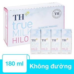 Thùng 48 Hộp Sữa Tươi Tiệt Trùng Th True Milk Hilo Không Đường 180 Ml (Từ 1 Tuổi)