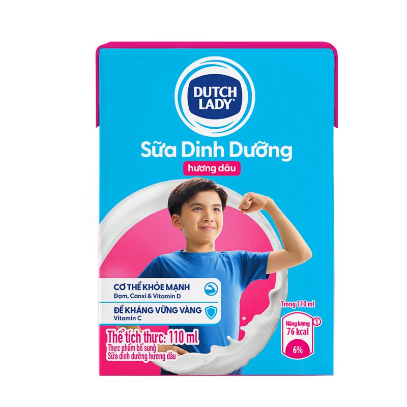 Lốc 4 hộp sữa tiệt trùng Dutch Lady có đường hương dâu 110 ml (từ 1 tuổi) - Giao bao bì ngẫu nhiên 14