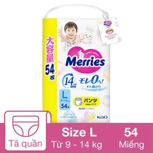 Tã Quần Merries Size L 54 Miếng (9 - 14 Kg)