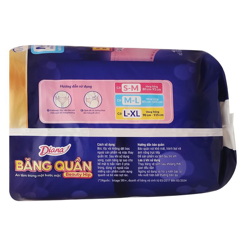 Băng quần ban đêm Diana chống tràn size M-L 5 miếng - Giao bao bì ngẫu nhiên 5