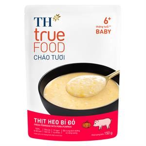 Cháo Tươi Th True Food Vị Thịt Heo, Bí Đỏ Gói 150G (Từ 6 Tháng)