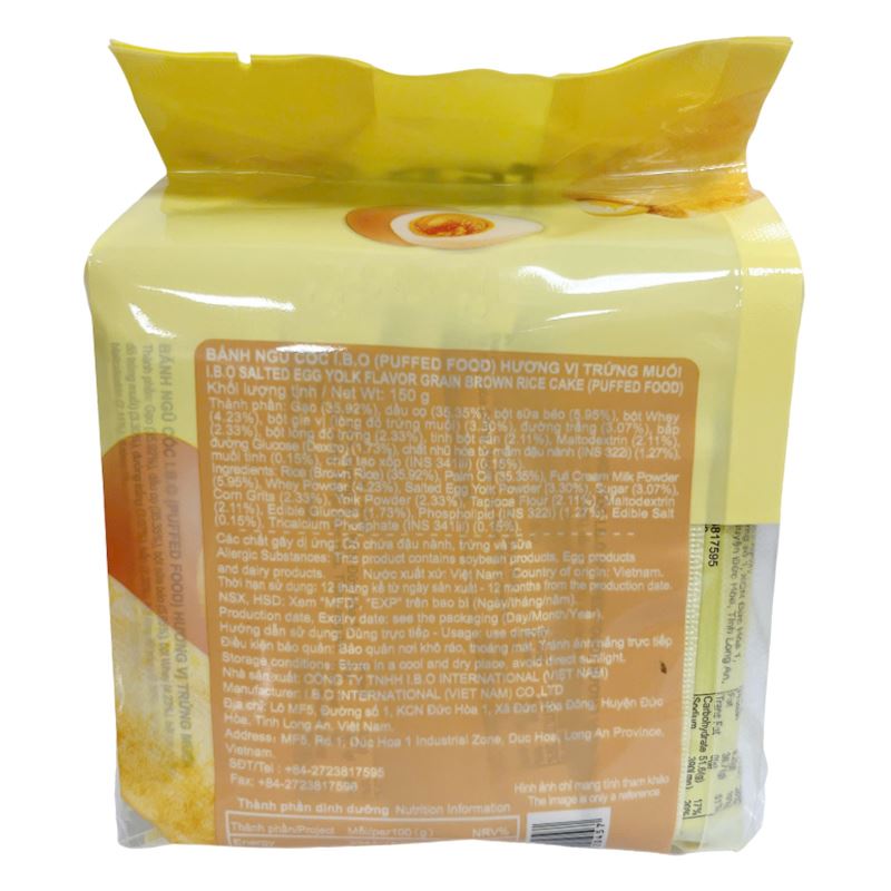 Bánh quy I.B.O vị ngũ cốc, trứng muối gói 150g (từ 1 tuổi) 2