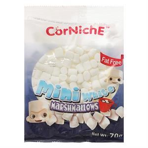 Kẹo Xốp Marshmallow Corniche Mini White Hương Vani Gói 70G (Từ 3 Tuổi)