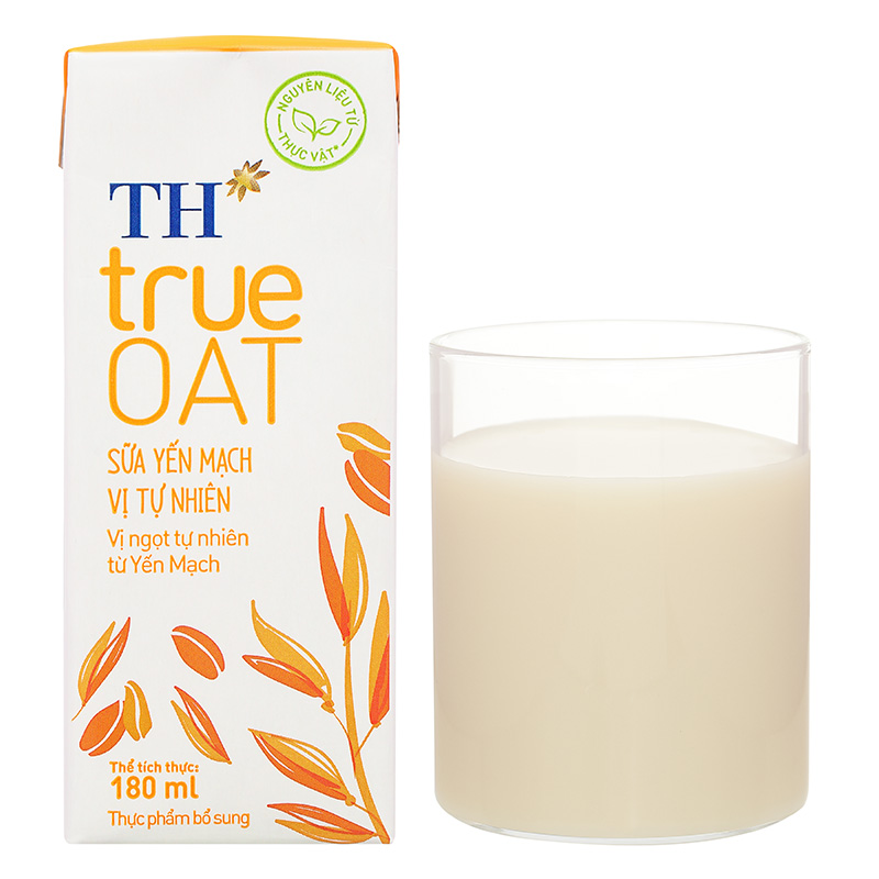 Lốc 4 hộp sữa yến mạch TH true Oat 180 ml (từ 2 tuổi) 24