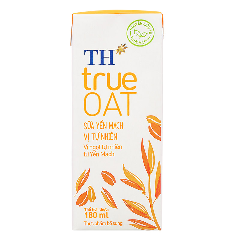 Lốc 4 hộp sữa yến mạch TH true Oat 180 ml (từ 2 tuổi) 20