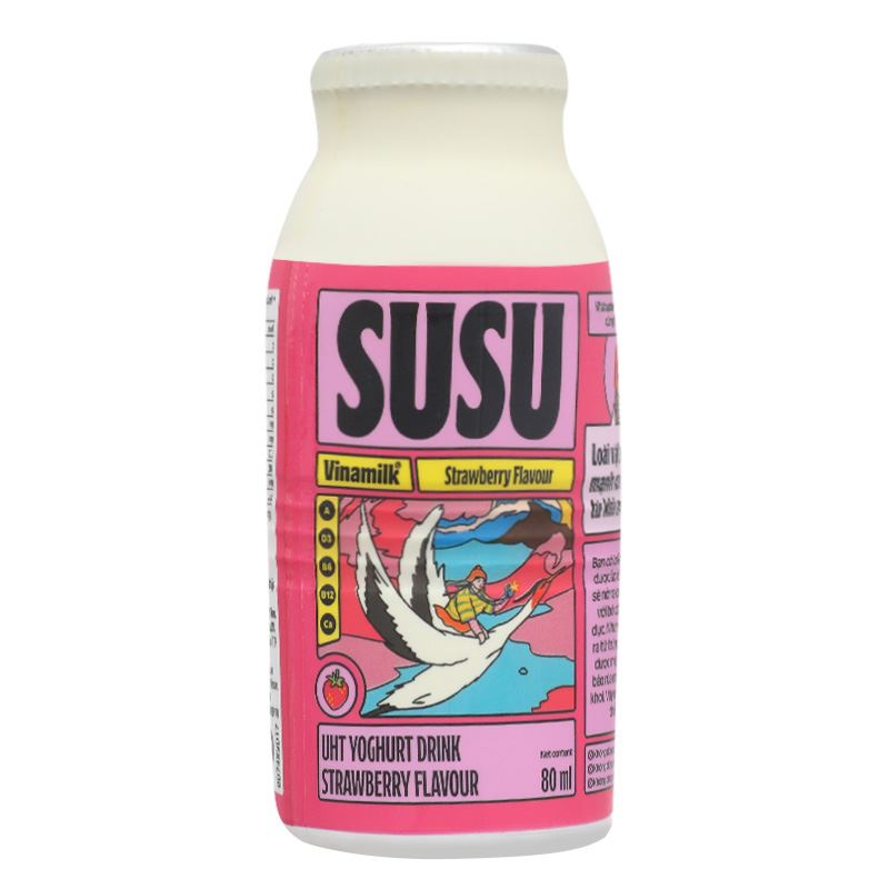 Thùng 48 chai sữa chua uống tiệt trùng Vinamilk SuSu vị dâu 80 ml (từ 1 tuổi) - Giao bao bì ngẫu nhiên 21