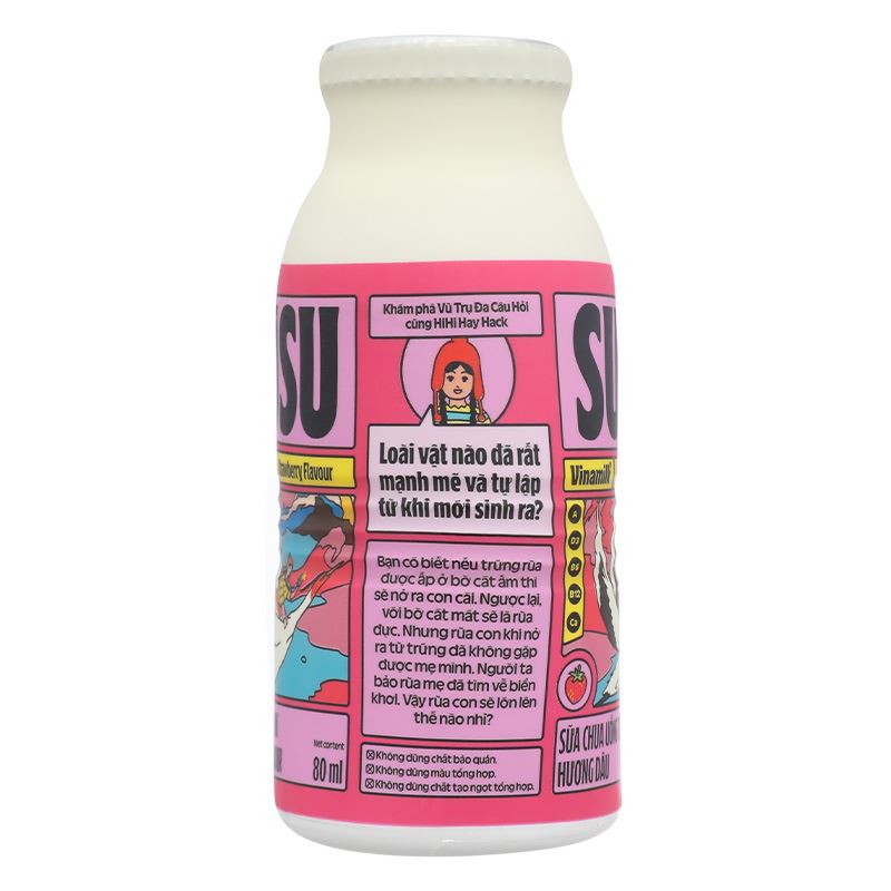 Thùng 48 chai sữa chua uống tiệt trùng Vinamilk SuSu vị dâu 80 ml (từ 1 tuổi) - Giao bao bì ngẫu nhiên 22