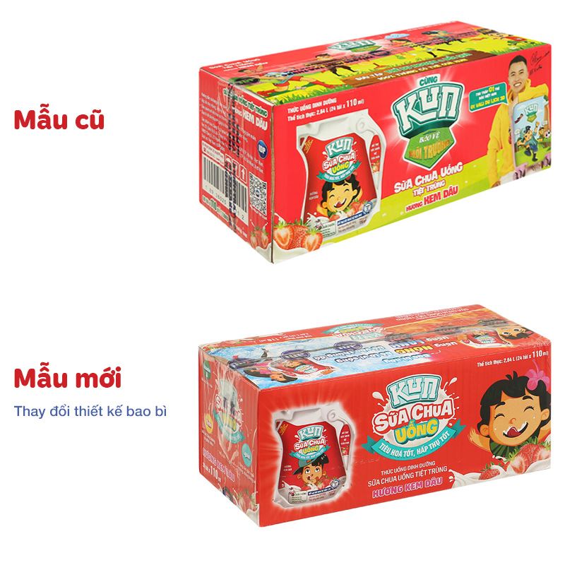 Sữa chua uống tiệt trùng LiF Kun vị kem dâu 110 ml (từ 2 tuổi) 8