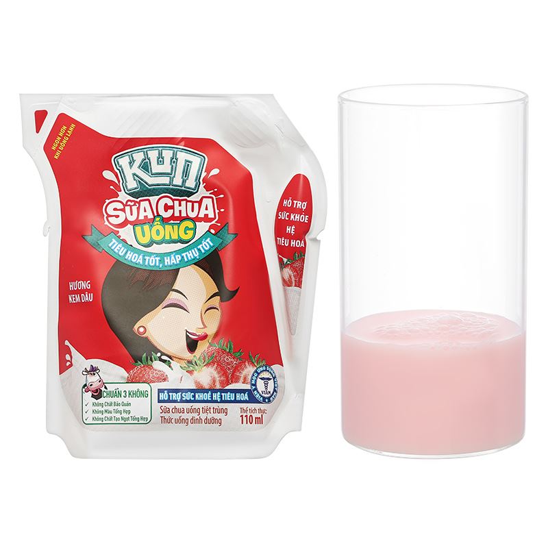 Sữa chua uống tiệt trùng LiF Kun vị kem dâu 110 ml (từ 2 tuổi) 15