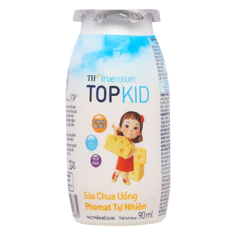 Lốc 4 chai sữa chua uống phomat tự nhiên TH true YOGURT TOPKID 90 ml (từ 2 tuổi) - Giao bao bì ngẫu nhiên 5