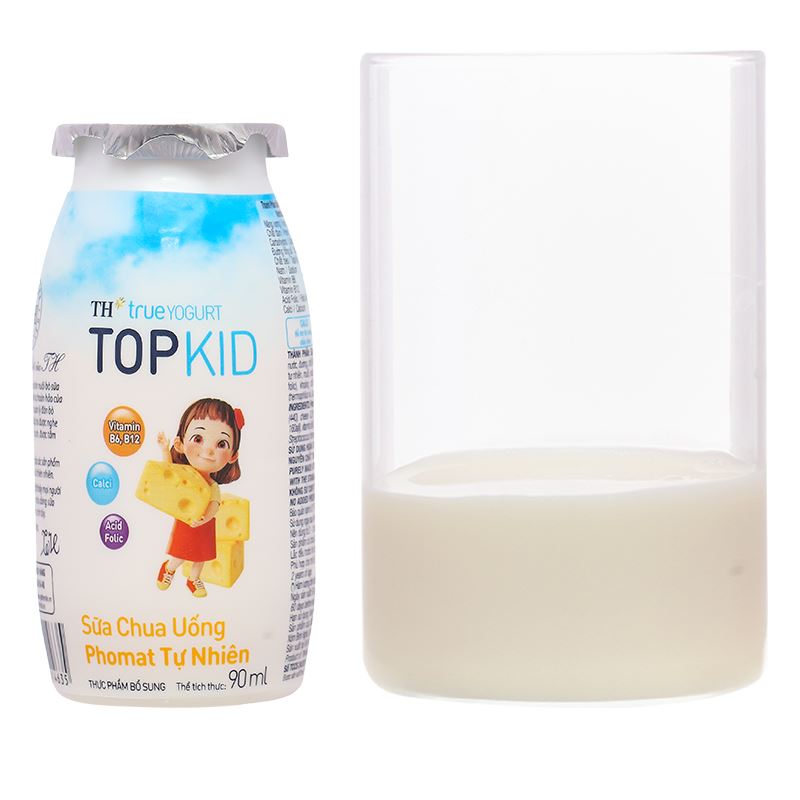 Lốc 4 chai sữa chua uống phomat tự nhiên TH true YOGURT TOPKID 90 ml (từ 2 tuổi) - Giao bao bì ngẫu nhiên 8
