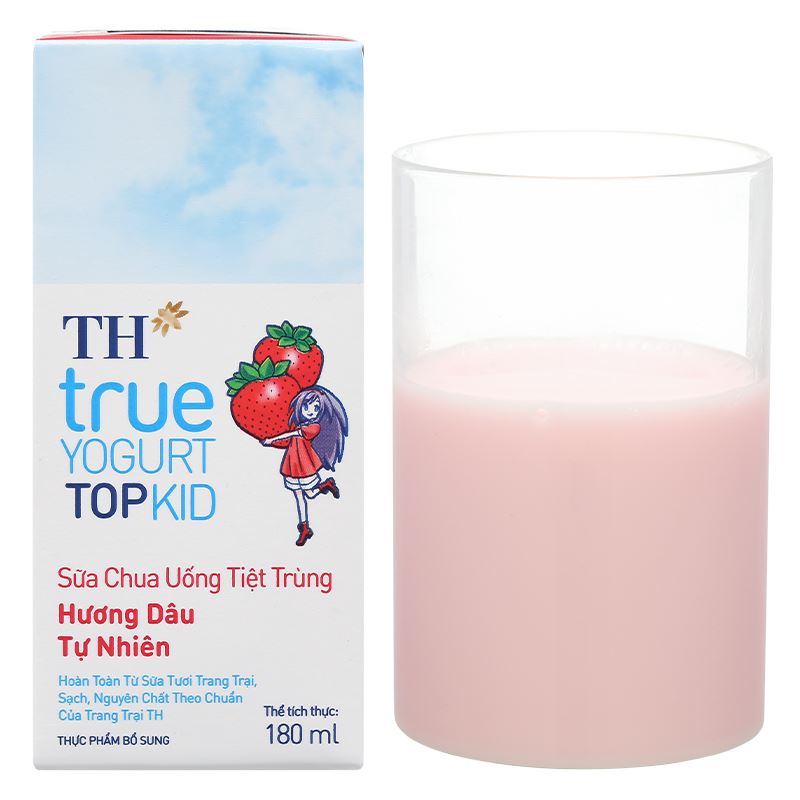Thùng 48 hộp sữa chua uống tiệt trùng TH true YOGURT TOPKID vị dâu 180 ml (từ 2 tuổi) - Giao bao bì ngẫu nhiên 23