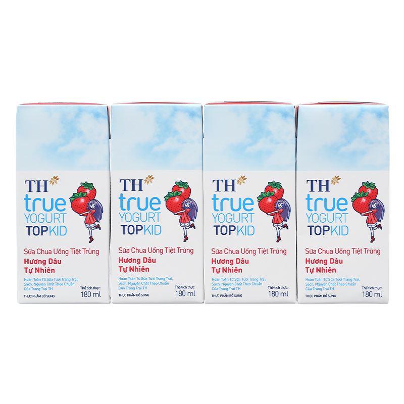 Thùng 48 hộp sữa chua uống tiệt trùng TH true YOGURT TOPKID vị dâu 180 ml (từ 2 tuổi) - Giao bao bì ngẫu nhiên 16