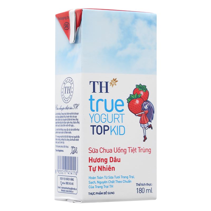 Thùng 48 hộp sữa chua uống tiệt trùng TH true YOGURT TOPKID vị dâu 180 ml (từ 2 tuổi) - Giao bao bì ngẫu nhiên 7