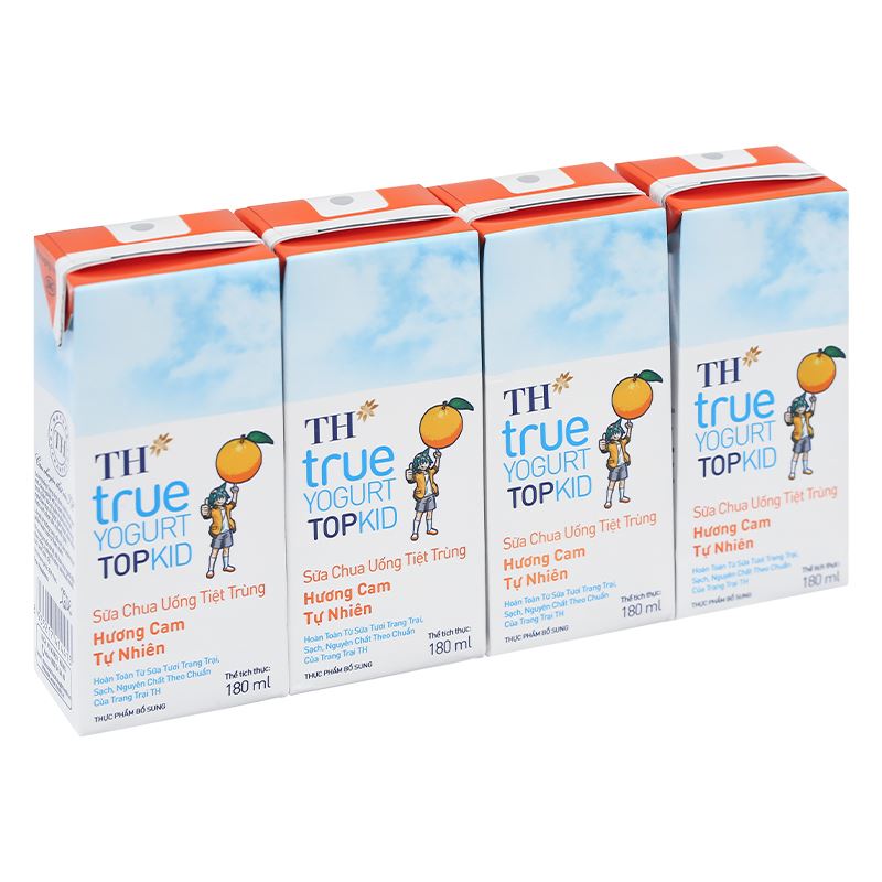 Thùng 48 hộp sữa chua uống tiệt trùng TH true YOGURT TOPKID vị cam 180 ml (từ 2 tuổi) - Giao bao bì ngẫu nhiên 4