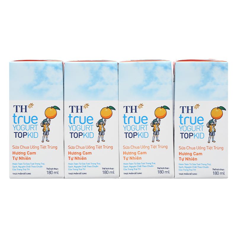 Thùng 48 hộp sữa chua uống tiệt trùng TH true YOGURT TOPKID vị cam 180 ml (từ 2 tuổi) - Giao bao bì ngẫu nhiên 5
