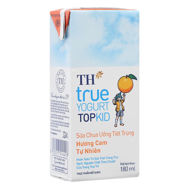 Thùng 48 hộp sữa chua uống tiệt trùng TH true YOGURT TOPKID vị cam 180 ml (từ 2 tuổi) - Giao bao bì ngẫu nhiên 7