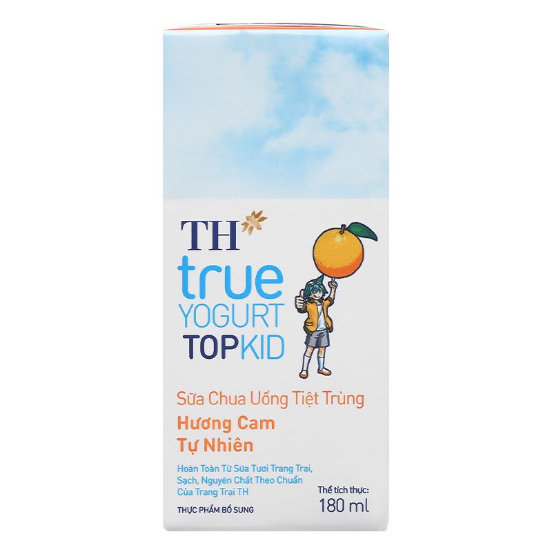 Thùng 48 hộp sữa chua uống tiệt trùng TH true YOGURT TOPKID vị cam 180 ml (từ 2 tuổi) - Giao bao bì ngẫu nhiên 8