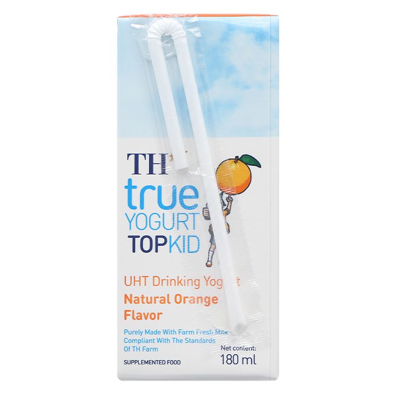 Thùng 48 hộp sữa chua uống tiệt trùng TH true YOGURT TOPKID vị cam 180 ml (từ 2 tuổi) - Giao bao bì ngẫu nhiên 9
