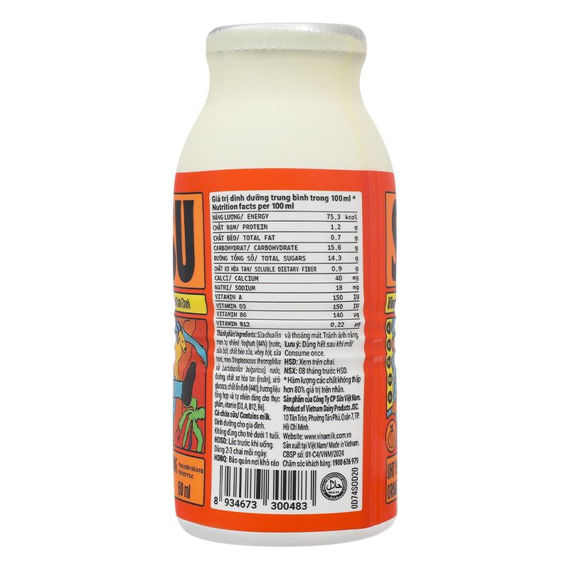 Lốc 6 chai sữa chua uống tiệt trùng Vinamilk SuSu vị cam 80 ml (từ 1 tuổi) - Giao bao bì ngẫu nhiên 7