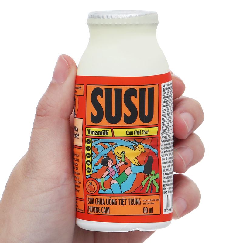 Lốc 6 chai sữa chua uống tiệt trùng Vinamilk SuSu vị cam 80 ml (từ 1 tuổi) - Giao bao bì ngẫu nhiên 9
