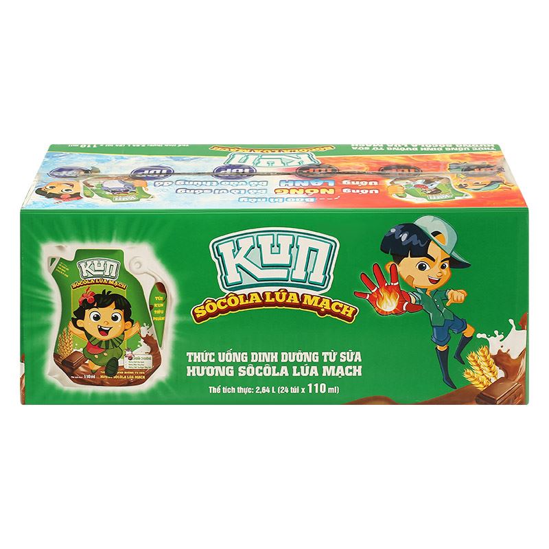 Thùng 24 túi thức uống lúa mạch socola LiF Kun 110 ml (từ 3 tuổi) 5