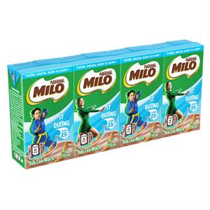 Lốc 4 hộp thức uống lúa mạch Nestlé Milo ít đường