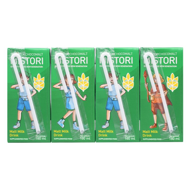 Lốc 4 hộp thức uống lúa mạch TH true Chocomalt Mistori 180 ml (từ 2 tuổi) - Giao bao bì ngẫu nhiên 4