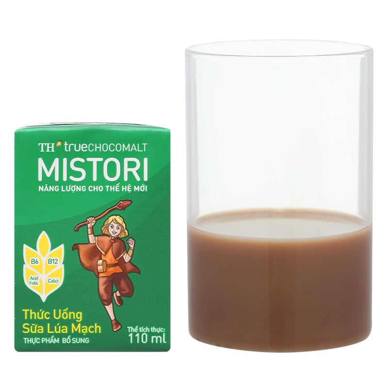 Lốc 4 hộp thức uống lúa mạch TH true Chocomalt Mistori 110 ml (từ 2 tuổi) - Giao bao bì ngẫu nhiên 10
