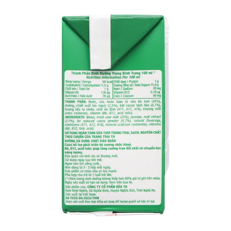Lốc 4 hộp thức uống lúa mạch TH true Chocomalt Mistori 110 ml (từ 2 tuổi) - Giao bao bì ngẫu nhiên 9