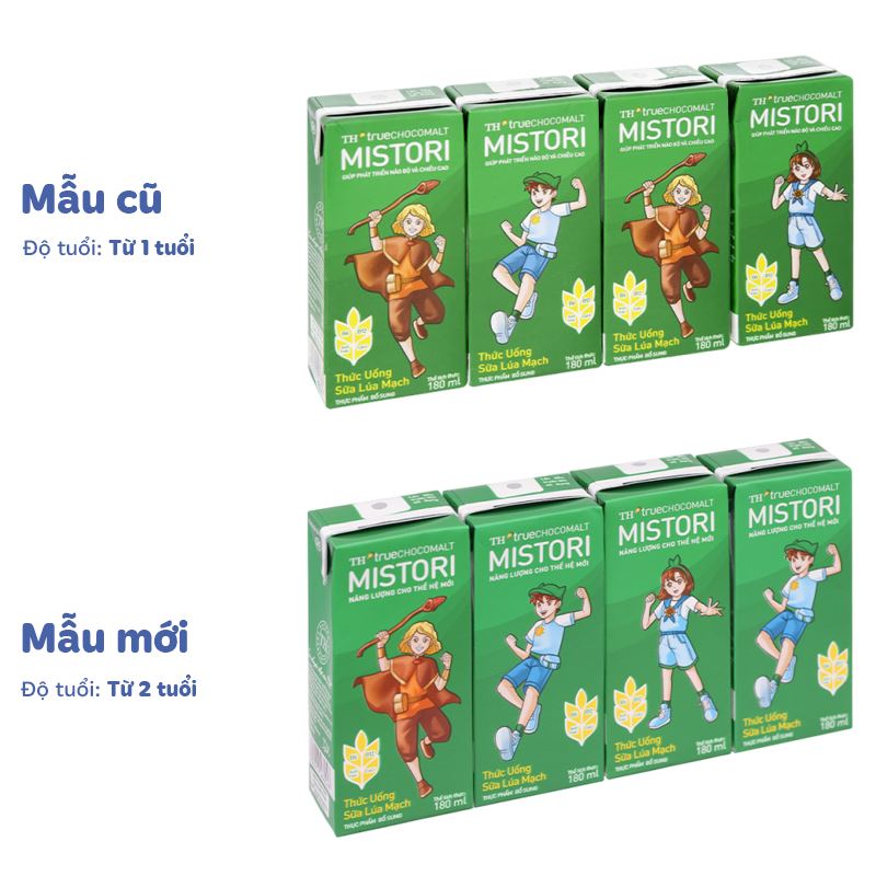 Lốc 4 hộp thức uống lúa mạch TH true Chocomalt Mistori 180 ml (từ 2 tuổi) - Giao bao bì ngẫu nhiên 13