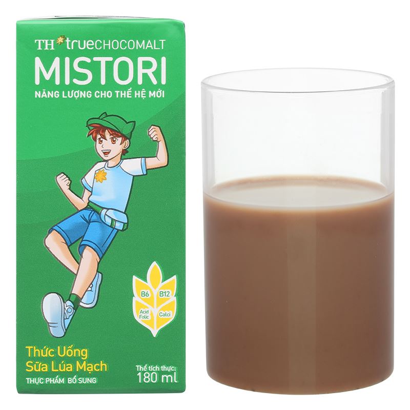 Lốc 4 hộp thức uống lúa mạch TH true Chocomalt Mistori 180 ml (từ 2 tuổi) - Giao bao bì ngẫu nhiên 17