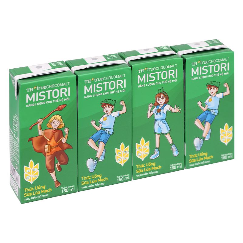 Lốc 4 hộp thức uống lúa mạch TH true Chocomalt Mistori 180 ml (từ 2 tuổi) - Giao bao bì ngẫu nhiên 19