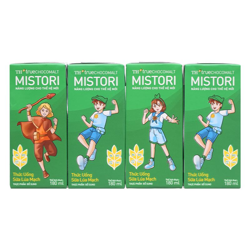 Lốc 4 hộp thức uống lúa mạch TH true Chocomalt Mistori 180 ml (từ 2 tuổi) - Giao bao bì ngẫu nhiên 20