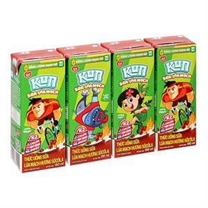 Lốc 4 Hộp Thức Uống Lúa Mạch Socola Lif Kun 180 Ml (Từ 2 Tuổi) - Giao Bao Bì Ngẫu Nhiên