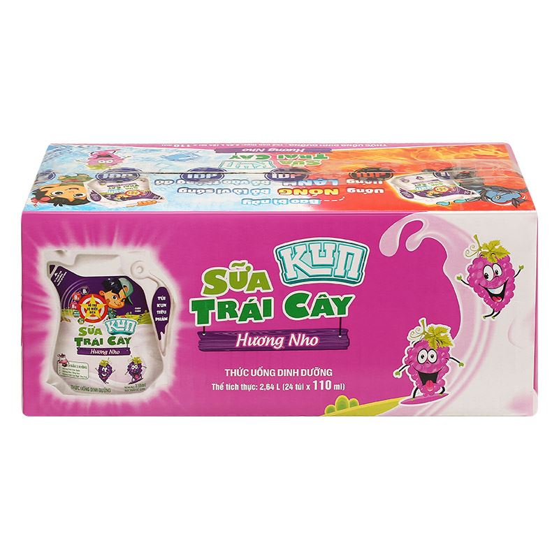 Thùng 24 túi sữa trái cây LiF Kun hương nho 110 ml (từ 3 tuổi) 5