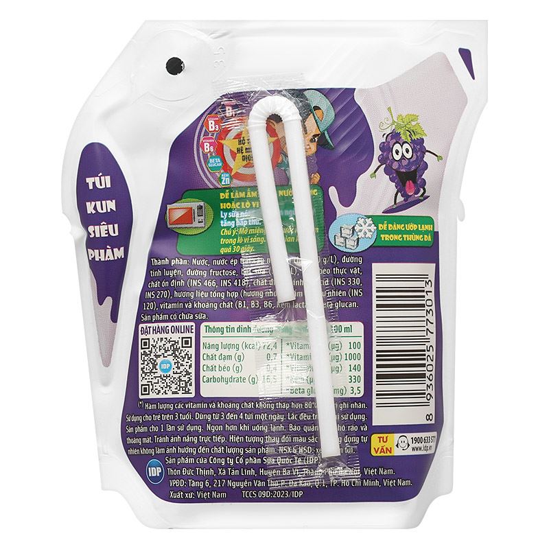Thùng 24 túi sữa trái cây LiF Kun hương nho 110 ml (từ 3 tuổi) 7